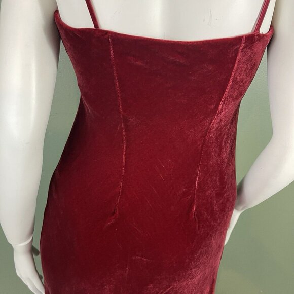 Zara Velvet Burgundy Red Slip Midi Dress Size Small - Holiday Party Christmas - Picture 9 of 13